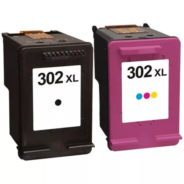 HP 302 xl Noir et Couleur Cartouches d'encre remanufacturées pour Deskjet
