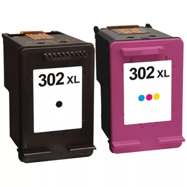 HP 302xl Noir & Couleur Cartouches d'encre remanufacturées pour Deskjet