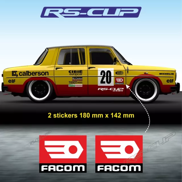 0118 Lot de 2 stickers FACOM pour ALPINE RENAULT et Renault Gordini