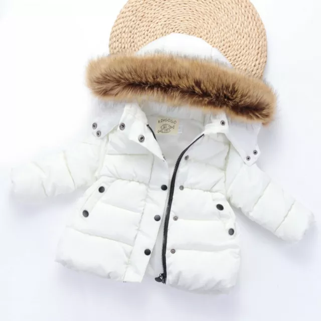 Children Kids Baby Boys Girls Hoodie Zipper Fur Coats Winter Warm Jacket Outwear