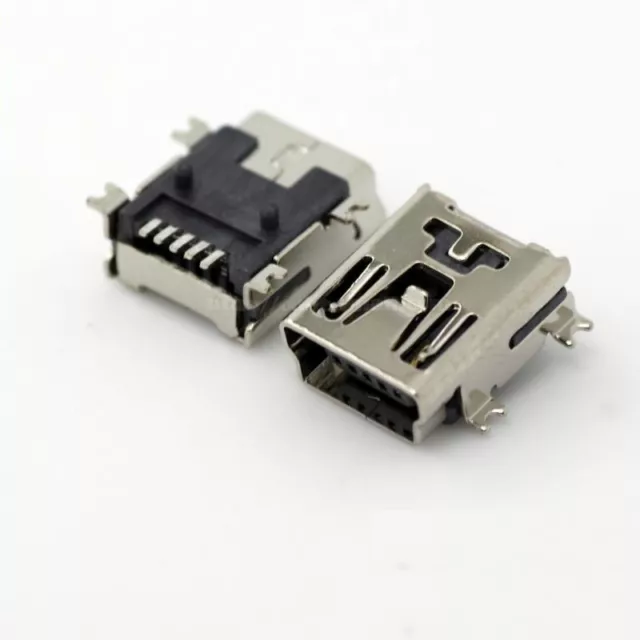 100Pcs Mini USB Type B Female 5-Pin SMT SMD Socket Jack Connector Port PCB Board