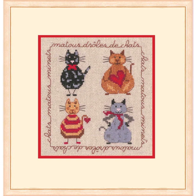 Kit Point De Croix Le Bonheur Des Dames - Deux Skieurs, 12x15cm Sur Aida 18ct