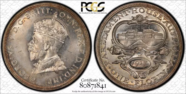 1927 Canberra Florin PCGS MS64 - Proof Die Circulation Strike