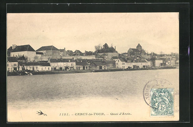 CPA Cercy-la-Tour, Quai d'Aron