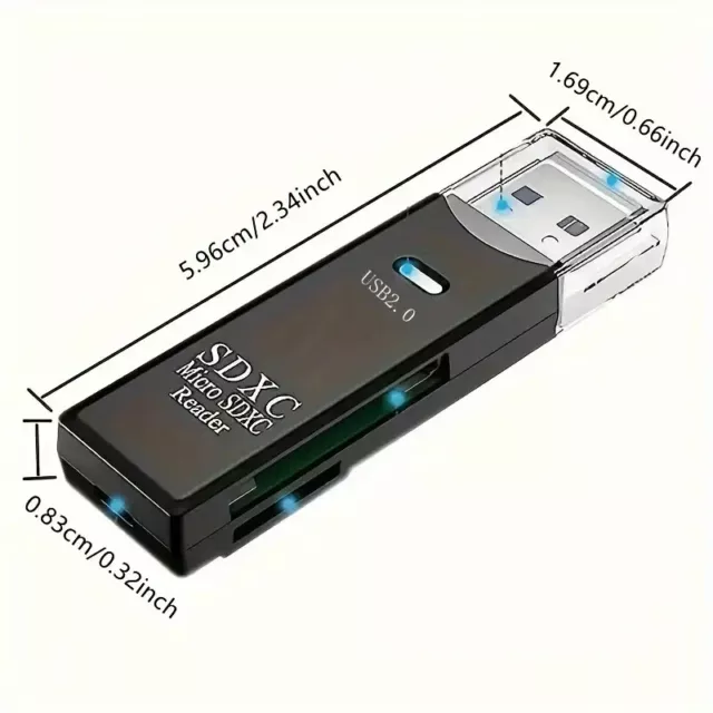 Lettore Di Schede SD TF Multifunzionale Ad Alta Velocità 2-in-1 USB2.0 ADATTATOR