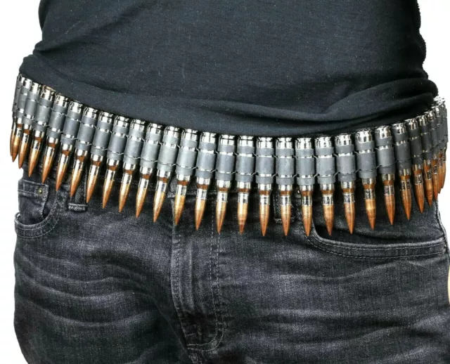 Metal Bullet Belt M16 .223 Copper Silver Black X link Punk Goth Thrash Rock USA
