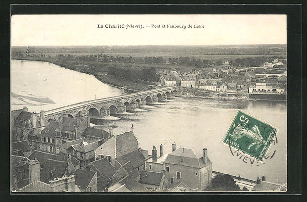 CPA La Charité-sur-Loire, Pont et Faubourg de Loire 1912