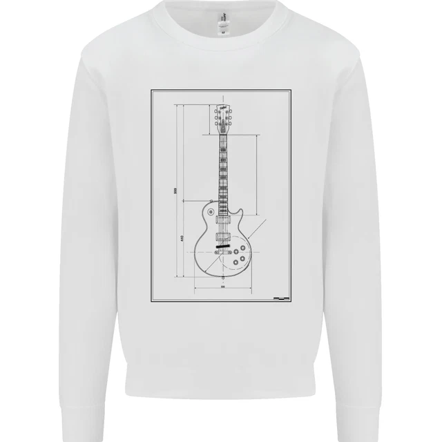 Guitar Blueprint Guitarist Electric Kids Sweatshirt Jumper