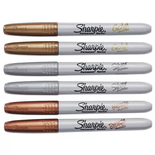 Sharpie Metallic Fine Point Permanent Markers, Fine Bullet Tip, Gold-Silver-Bron 2