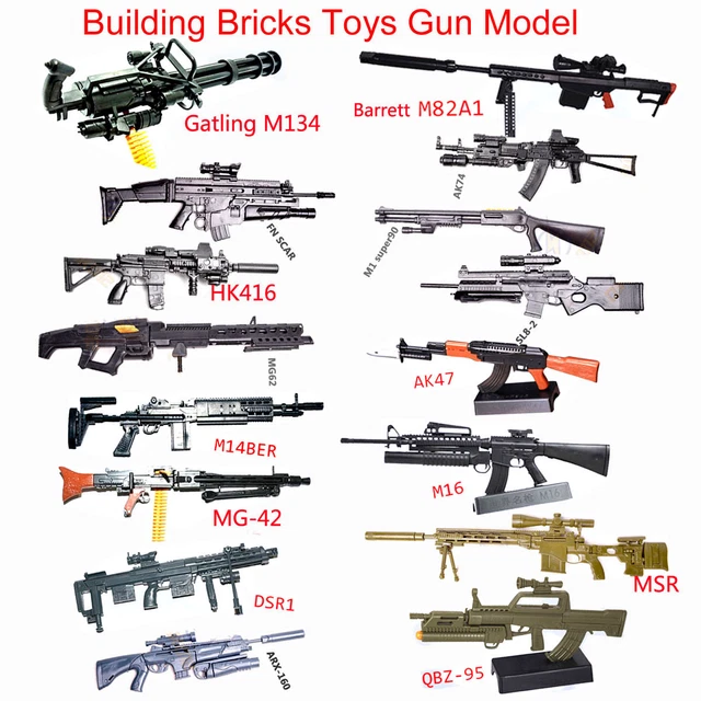 1/6 SCALE TOY Gun Model Assemble Gun Military Weapon Puzzle Block