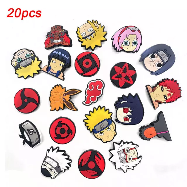 20pcs Pack Naruto Anime Shoe Charms Bundle Set compatible with Kids CrocsClogs-