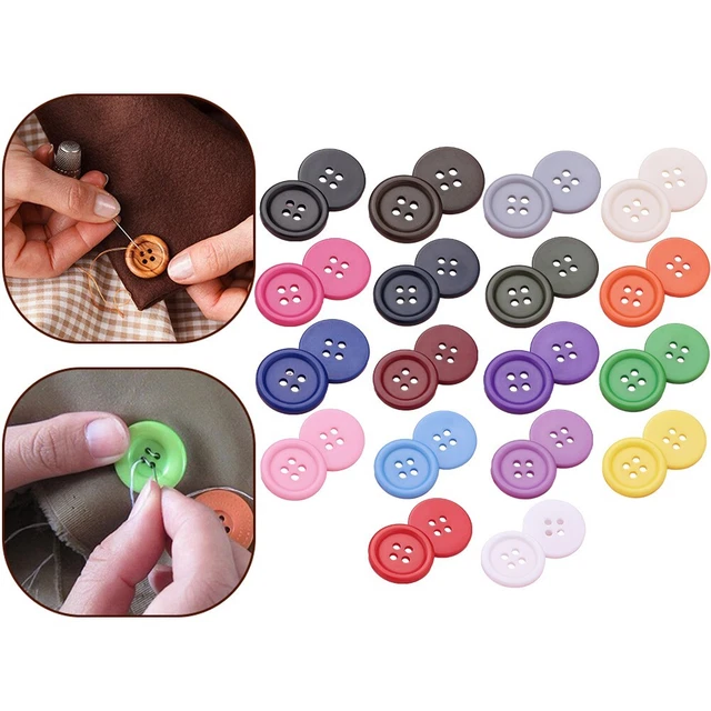 20 Bottoni Rotondi In Resina 4 Fori Per Cappotto Uomo | Set Taglie 18, 21, 25 Mm | Colore Beige Naturale | Accessori Cucito E Scrapbooking