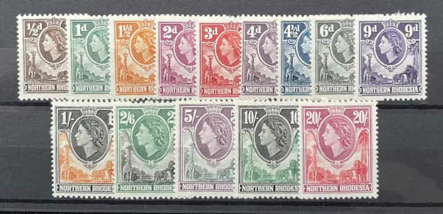 NORTHERN RHODESIA QEII 1953 - Set (14) SG 61/74 MNH Cat £95