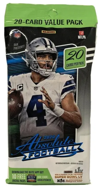 2020 Panini Absolute Football NFL Sealed Value Fat Pack QTY