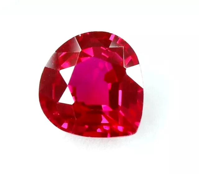 11.6X10.4mmNatural Certified Red Burma Ruby Pear Cut Loose Gemstone