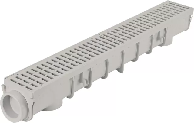 NDS Pro Series 5 in Drain Kit for Deep Channel with Gray Plastic Grates