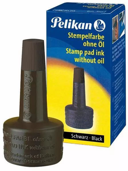 Pelikan Stempelfarbe 4K ohne Öl 28ml, schwarz Nachfülltinte Nachfüllfarbe 351197