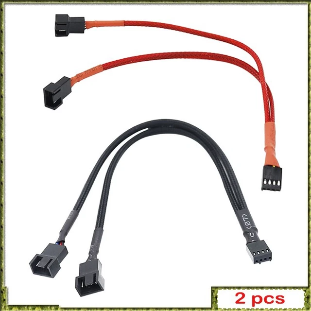 2pcs 4-pin Y Splitter Cable 4 Pin PWM Female To 3/4 Pin CPU Fan PC Fan Extension