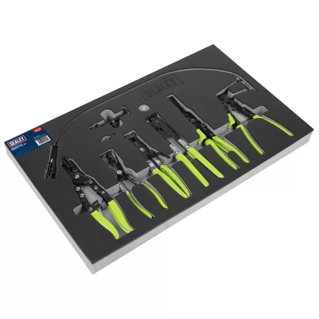 Sealey VS2662 Hose Clip Removal Tool Set 7pc In Foam Tool Tray