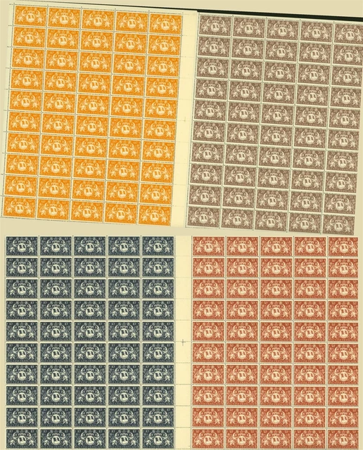 French Guiana 1945- MNH stamps. Yvert Nr.: 182/200. Sheet of 50.. (EB) AR1-01207