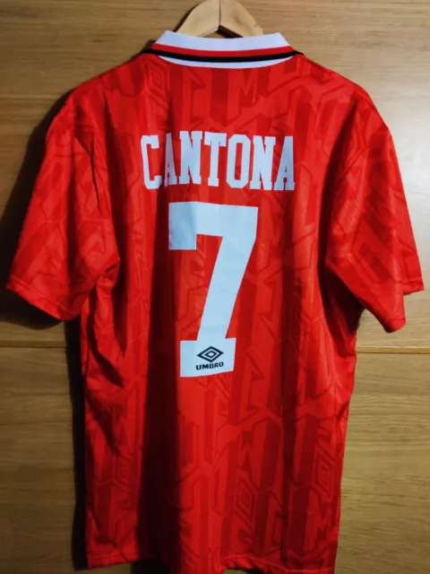 Man United 1992 #7 Cantona Replica Retro Vintage Heim Shirt XL passt wie L BRANDNEU MIT ETIKETT