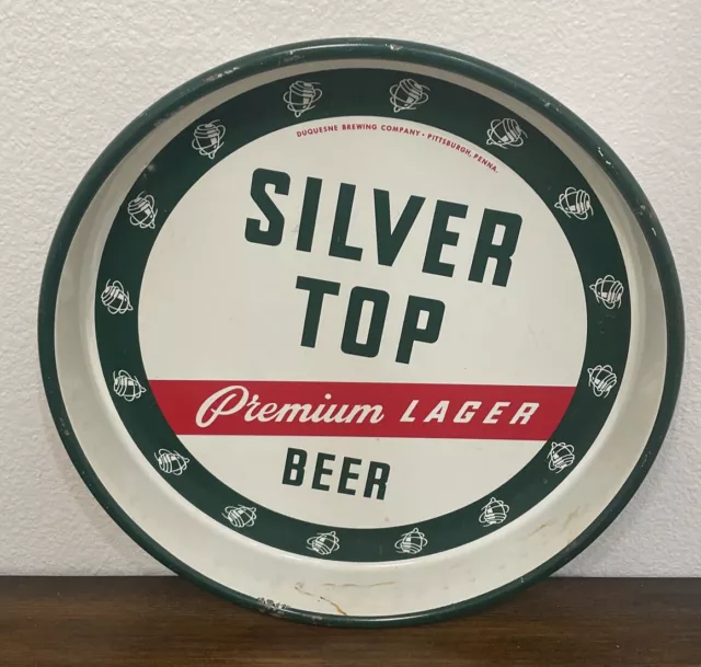 Duquesne Brewing Co. PA Silver Top Premium Lager Beer Metal Serving Tray