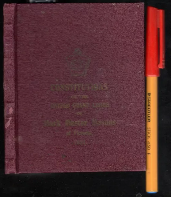 1921 FREEMASON'S MASONIC BOOK: CONSTITUTIONS of MASTER MASONS of VICTORIA United