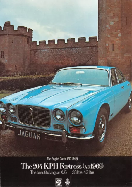 Modern Vintage Ad Gallery Jaguar Xj6 Postcard Large Size Very Gd Mint