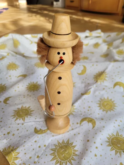 Räuchermännchen m. Hut und langer Pfeife, helles Holz naturfarben ca. 22 cm hoch