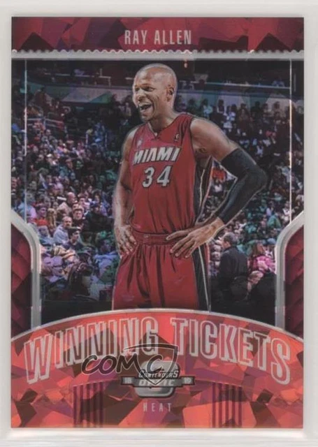 2018 Contenders Optic Winning Tickets Prizms Red Cracked Ice Ray Allen #34 HOF