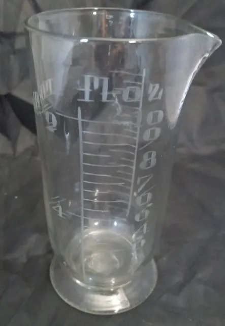 Vintage Glass Chemist's Apothecary Large Measuring Flask Jug Jar Kitchen Antique