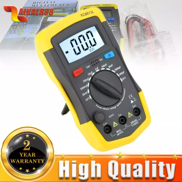 0.1pF-2000uF Capacitor Tester Capacitance Meter Test Detector Equipment UK