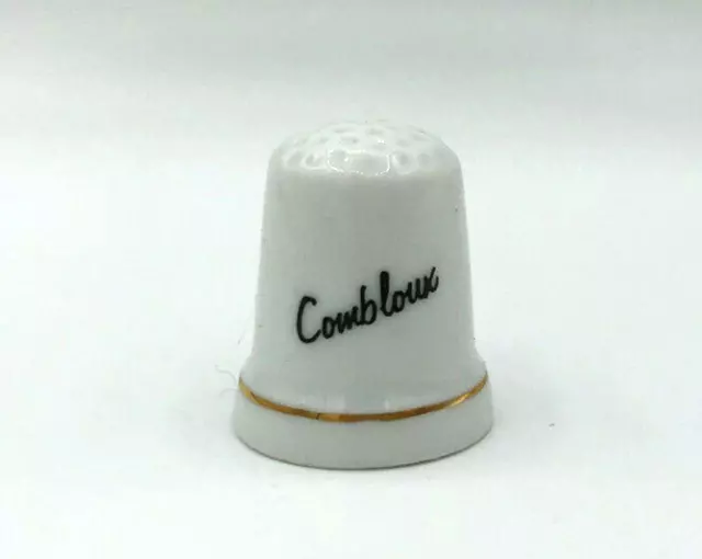 Fingerhut Porzellan Pferdeschlitten thimble Combloux Souvenir France Dedal 2