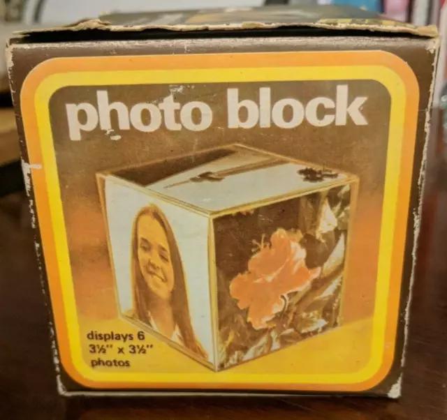 VINTAGE Photo Block Vintage Acrylic Cube for Instamatic Photos Square Picture