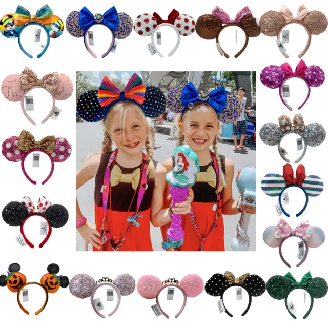 Disney*Park Minnie Mouse Ears Bow Mickey Snowflake Cos Belle Ariel Headband
