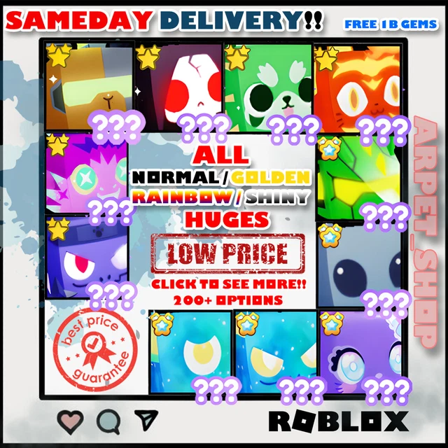 PET SIMULATOR X (PET SIM X PSX) All Huge Pets & Gems Low Prices (Free
