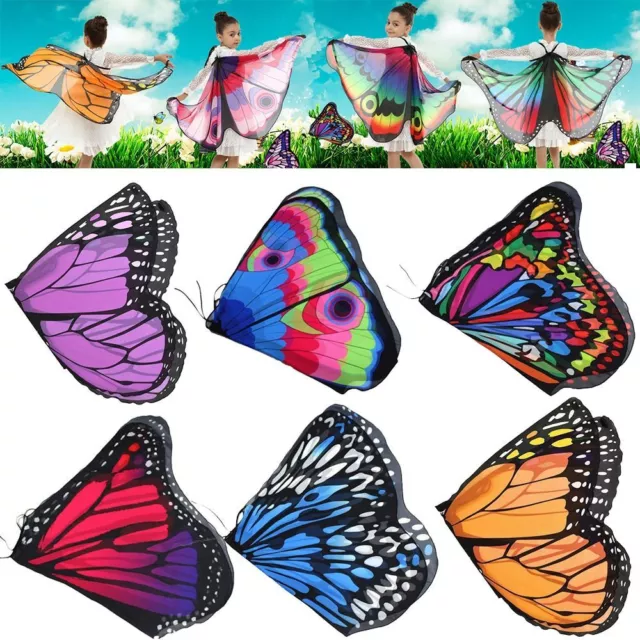 Cosplay Butterfly Scarf Kids Cloak Butterfly Wings Shawl Costumes Accessory