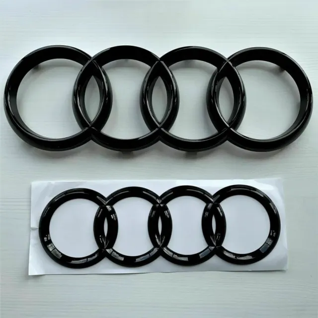 Audi Gloss Black Front Rear Badge Rings 285x99mm 202x75mm Q3 Q5 SQ5 Q7 A7