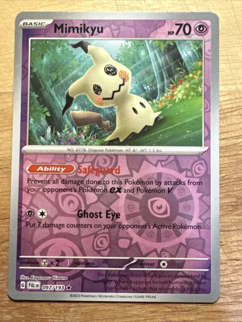 HOLO Mimikyu 097/193 NM / M - Paldea Evolved Scarlet Violet Pokemon Card