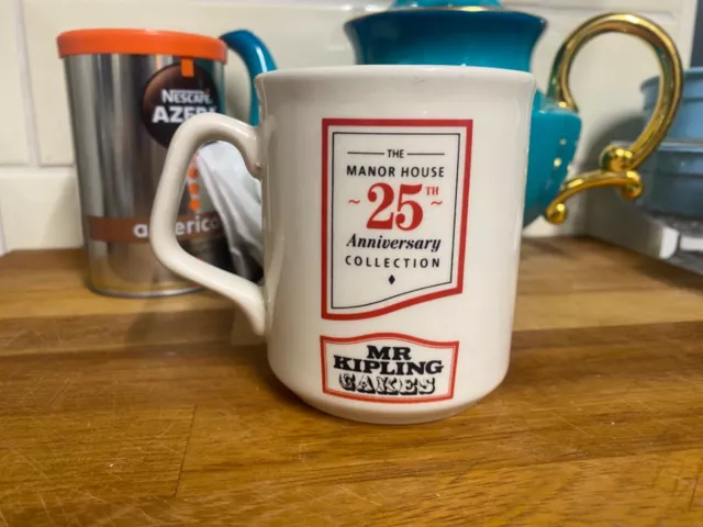 Vtg Mr Kipling cakes Manor House 25 year anniversary  gift advertising mug cup