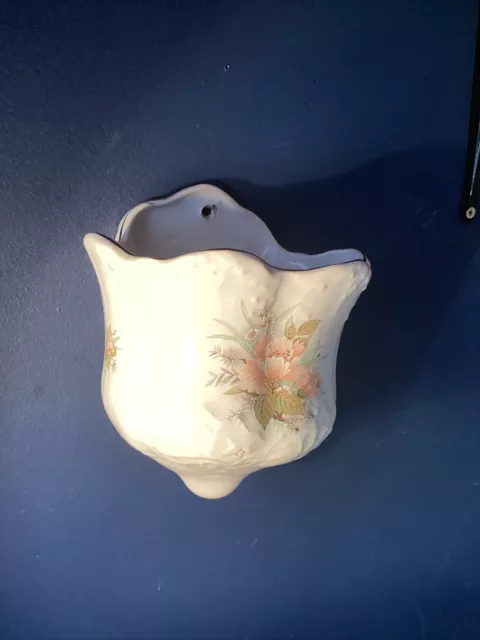 Vintage Wall Pocket Porcelain Ceramic Hanging Flower Vase