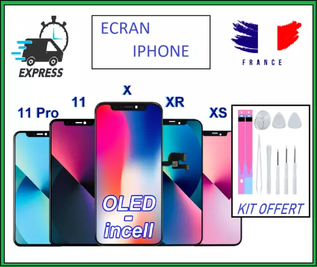 ECRAN LCD complet pour IPHONE X XR XS XS MAX 11 11 PRO 11 PROMAX avec outils