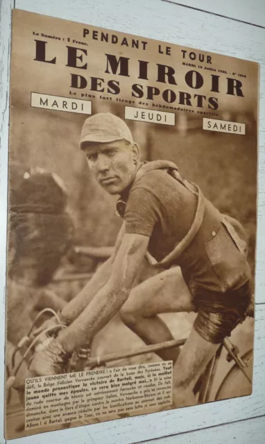 Miroir Sports 19-07 1938 Cyclisme Tour France Vervaecke Gino Bartali Ciclismo