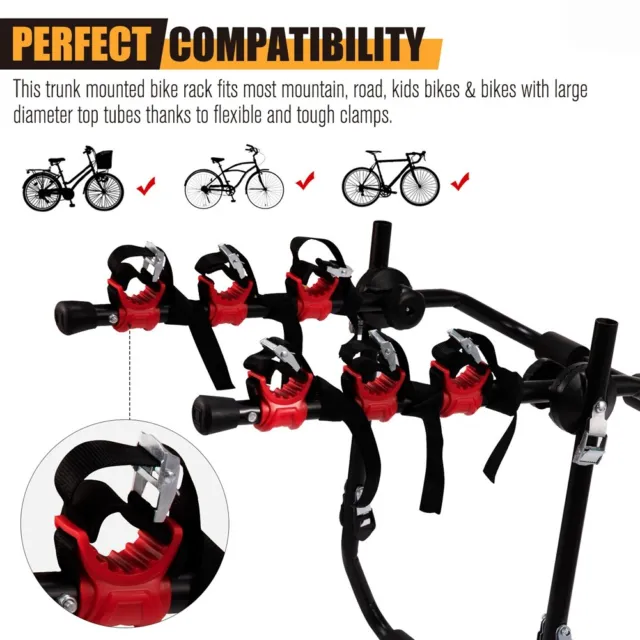 6x Car Bicycle Stand SUV Vehicle Trunk Mount Bike Stand Storage Carrier Plastic