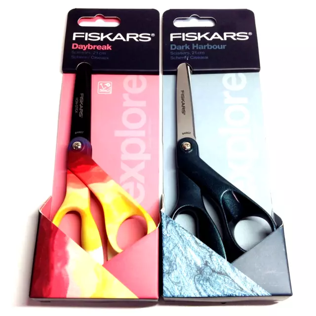 lot 2 paires de ciseaux FISKARS multiusage Daybreak et dark harbour 21cms