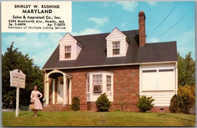 Hyatts, Maryland Real Estate Ad Postcard "SHIRLEY W. RUSHING Sales & Appraisal"