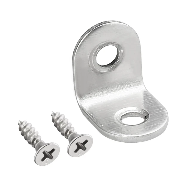 Corner Brace Angle Bracket Fastener L Shape 20mmx20mmx16mm Stainless Steel 10pcs