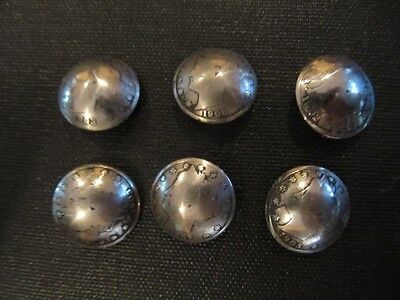 Original 5C V Liberty Nickel Coin Shank Buttons Handmade 6 Pcs Lot!