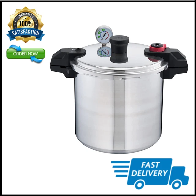 PRESSURE COOKER PRESSURE Canner with Pressure Control 3 PSI Settings 22q Silver £141.73