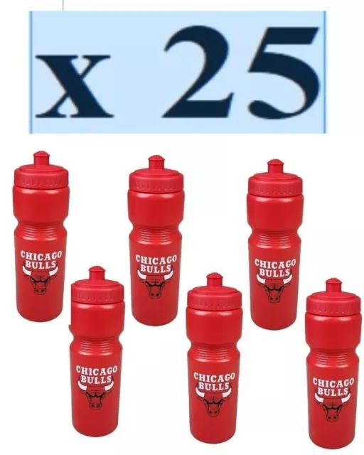 Lote de 25 botellas de agua deportivas Chicago Bulls NBA bebidas reutilizables frascos trabajo